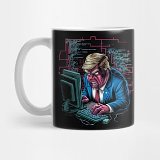 angry Trump try to coding the new USA Mug